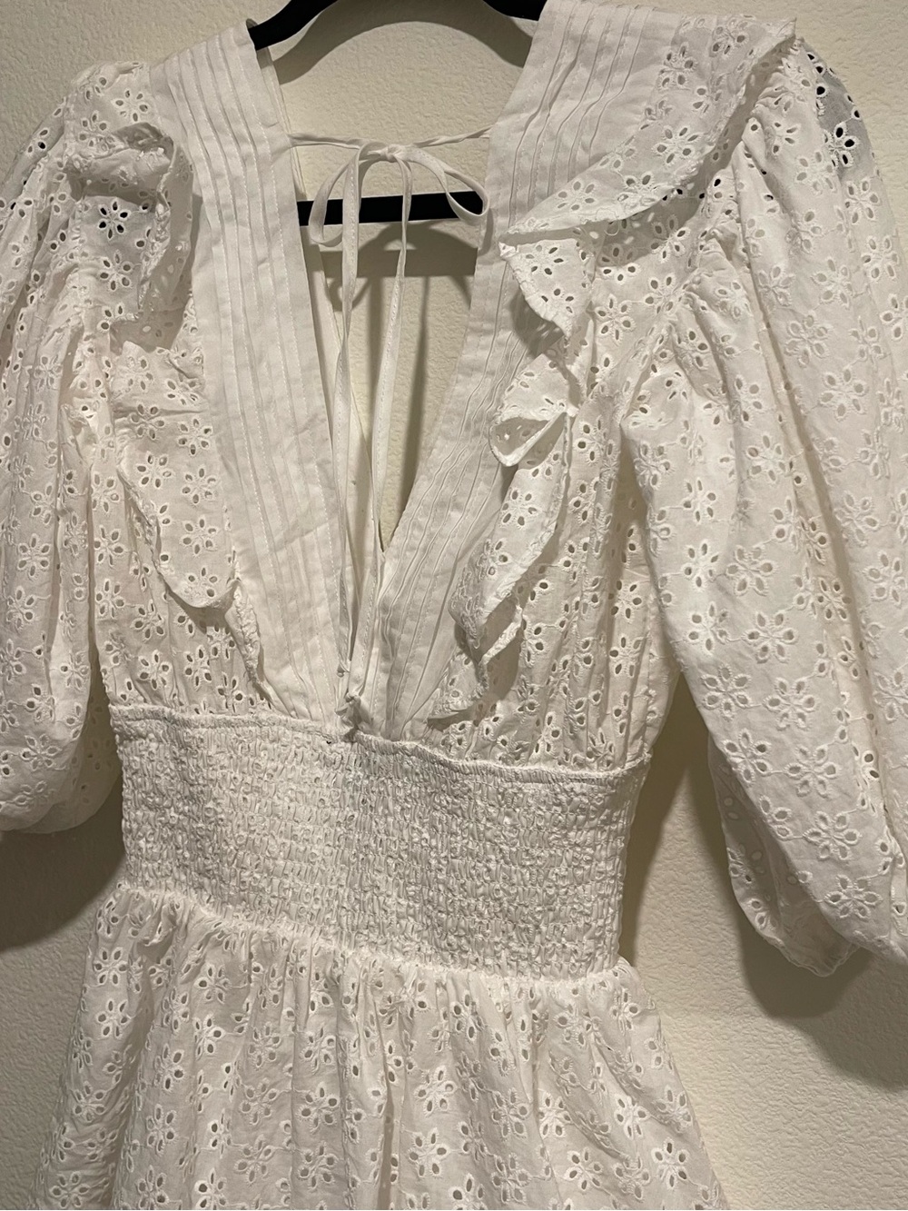Forever 21 White Eyelet Ruffle Tiered Mini Dress - Elegant Summer Style - Picture 6 of 7